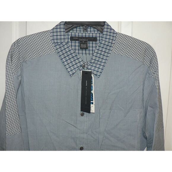 Marc by Marc Jacobs Long Sleeve Shrunken Fit Button Down in Coronet Blue XL $258 - Picture 3 of 4